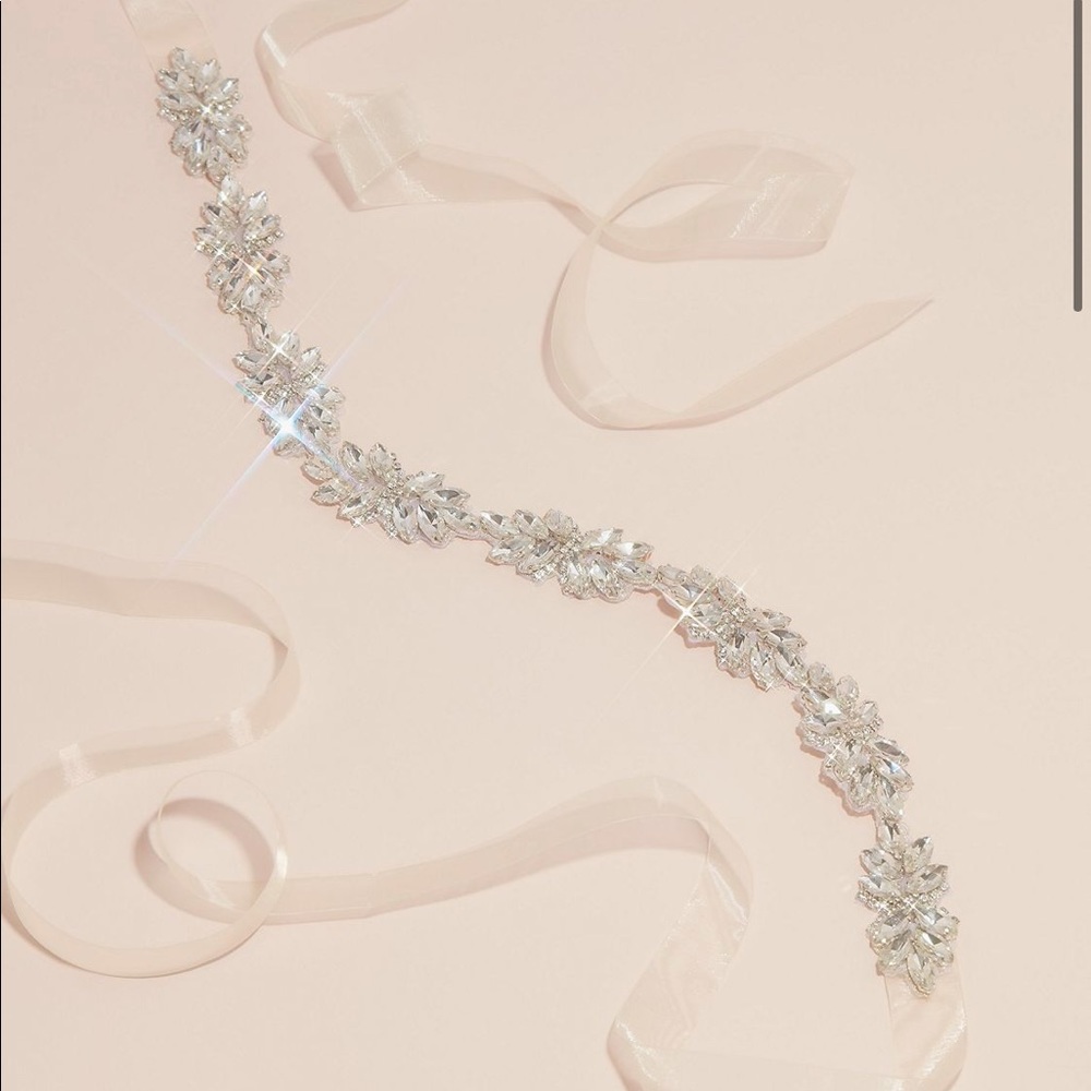 Crystal-Adorned Gleaming Floral Sash